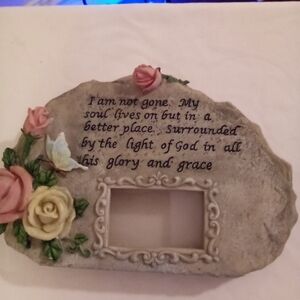 Floral Memorial Stone with Frame